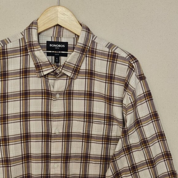 Bonobos Light Flannel Slim Fit Stretch Button Down XL - Picture 1 of 6